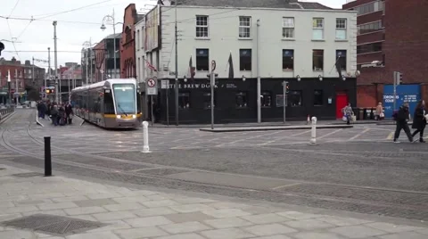 Dublin trams Video stock 46694413