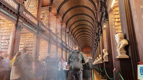 Dublin Trinity College Book of Kells Timelapse Stock Footage 176886947