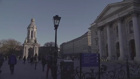 Dublin Trinity College Day View 4K Stock Footage 71776357