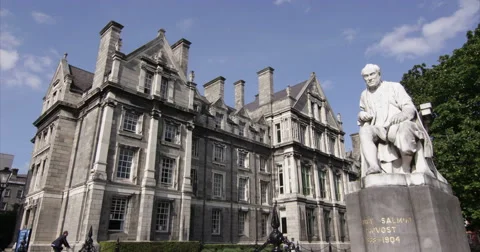 Dublin Trinity College Timelapse Statue Stock Footage 51667804
