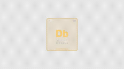 Dubnium Db Periodic Table Element Tile Labeled Animation Video Overlay Alpha 4K Stockbeeldmateriaal 339362684