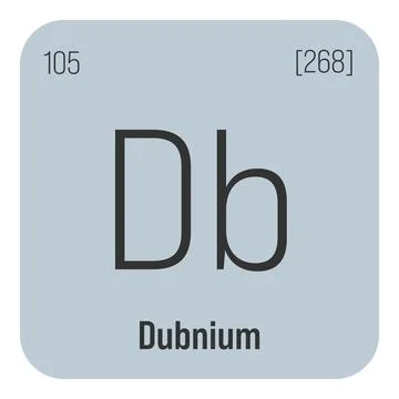 Dubnium, Db, periodic table element Stock Illustration
