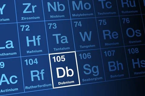 Dubnium on periodic table of the elements, with element symbol Db イラスト素材