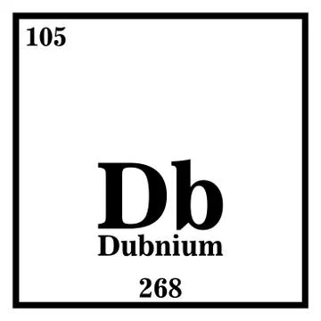 Dubnium Periodic Table of the Elements Vector illustration eps 10 Illustrazione stock
