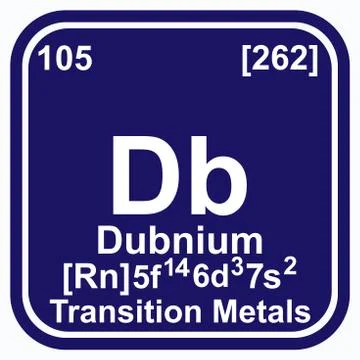 Dubnium Periodic Table of the Elements Vector illustration eps 10 Illustrazione stock