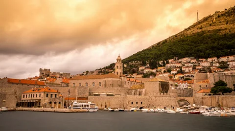Dubrovnik dark clouds time lapse Video stock 34987381
