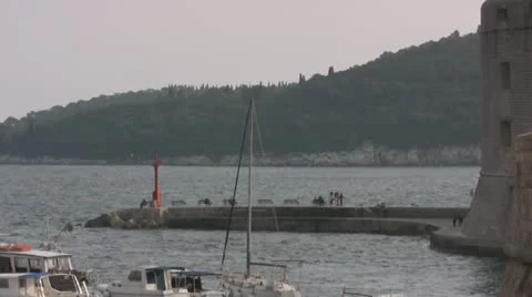 Dubrovnik Old Harbor Stock Footage 12536266
