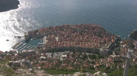 Dubrovnik Old Town Panoramic view Stock Footage 12538696