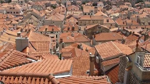 Dubrovnik old town roofs Stock Footage 48426470