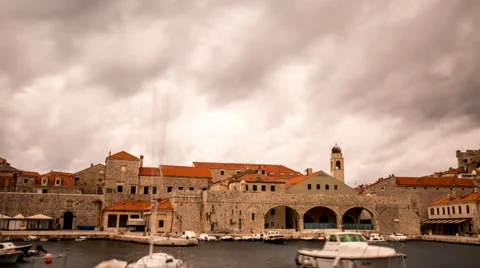Dubrovnik old town timelapse Stock Footage 34990225