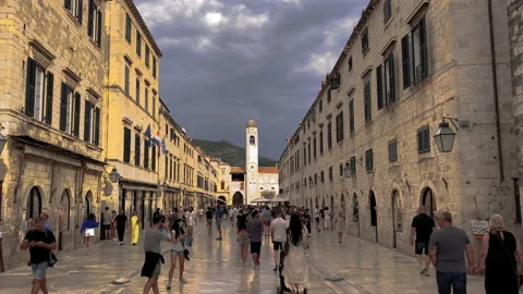 Dubrovnik Stradun 스톡 동영상 160850743