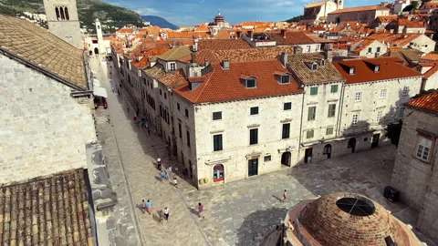 Dubrovnik Stradun Pan Left 스톡 동영상 155204079