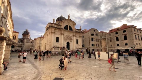 Dubrovnik Stradun Pan Right 스톡 동영상 160897019