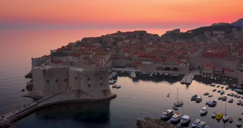 Dubrovnik sunset hyperlapse Stock Footage