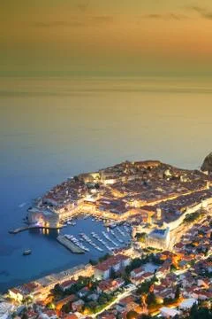 Dubrovnik at sunset Stock Photos