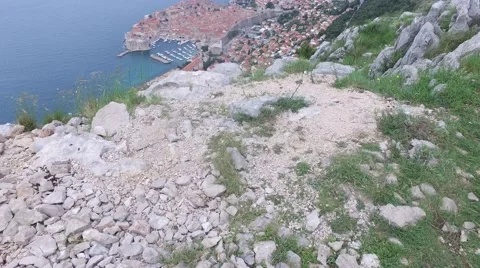 The of Dubrovnik from the top of the mountain Stock Footage 65025231