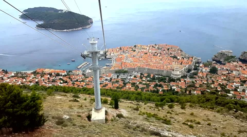 Dubrovnik. the View From the Cable Car Cabins. Vídeos de archivo 61677854