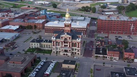 Dubuque County Courthouse and Old Jail, Dubuque, Iowa, USA Stock Footage