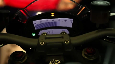 Ducati Monster dashboard starting Stock Footage 55452767