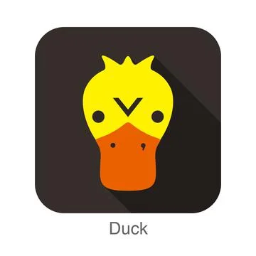 Duck animal face flat design Stock Illustration