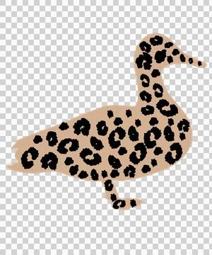 Duck Black Silhouette Side Profile standing bird Variation A Stock Illustration