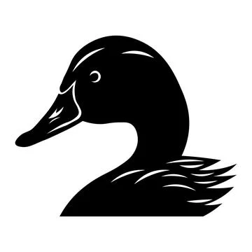 Duck black vector icon on white background Stock Illustration