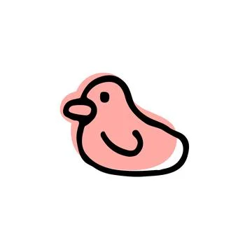 Duck with color shadow vector icon in cute animals sketch set Illustrazione stock
