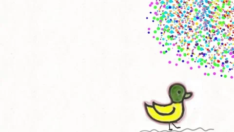 Duck Confetti Monster Transformation Loop Stock Footage 331633886