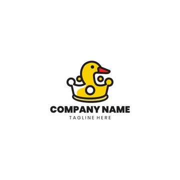 Duck crown logo Design vector Illustrazione stock