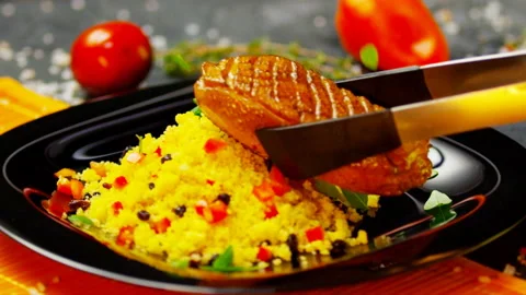 Duck Dish Slow Cooked with Herbs and Wine Stock Footage 146134344