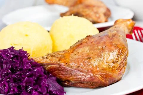 Duck with dumplings Stock Photos
