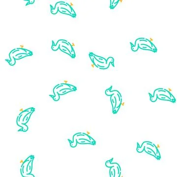 Duck farm bird vector seamless pattern Stock Illustration