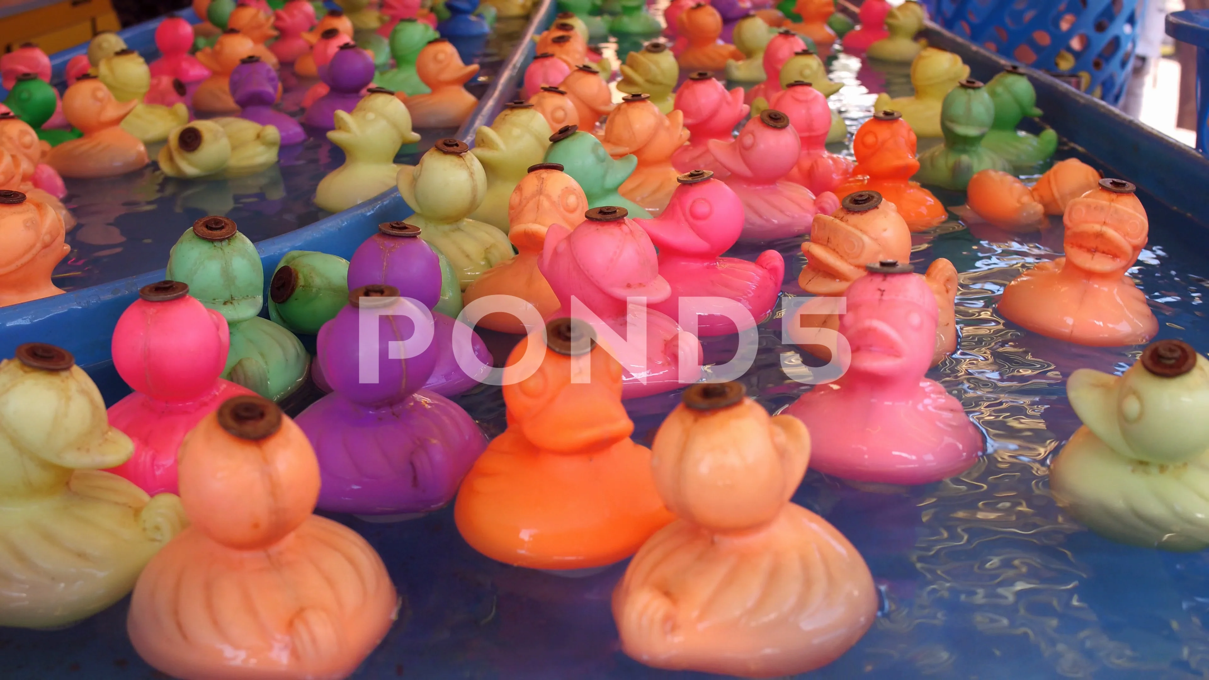 Duck fishing game at carnival 4k, Stock Video