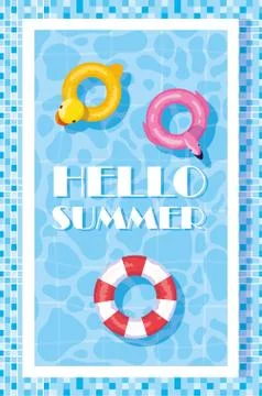 Duck flamingo and safe float design Illustrazione stock