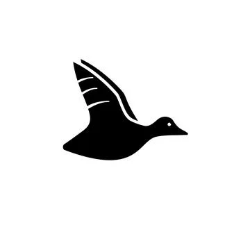 Duck Flying, Hunt Solid Flat Vector Icon Isolated on White Background Illustrazione stock