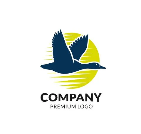 Duck flying logo vector illustration Stock Illustration