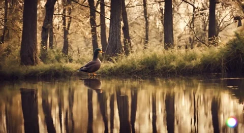 Duck in the forest Vídeos de archivo 257739949