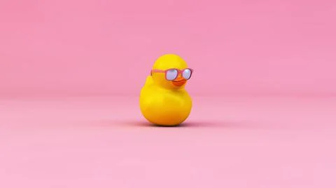 Duck glasses 3d rendering Stock Illustration