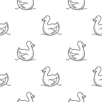 Duck hand drawn seamless pattern Stock-Illustration