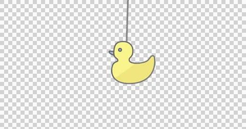 Duck hanging on alpha channel Stock Illustration