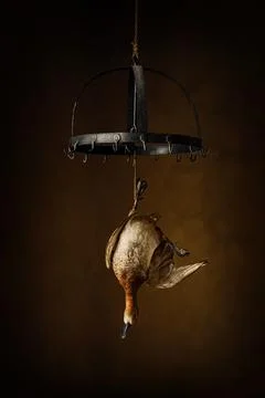 Duck hanging in the kitchen 写真素材