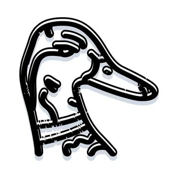 Duck head simple outline drawing minimal graphic 库存插图