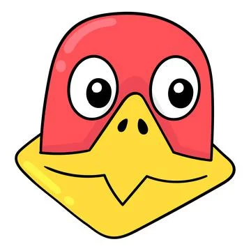 Duck head smiling face expression, doodle icon drawing Stock Illustration