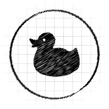 Duck icon. Internet button on white background.. Stock Illustration