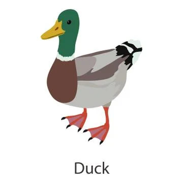 Duck icon, isometric style Illustrazione stock