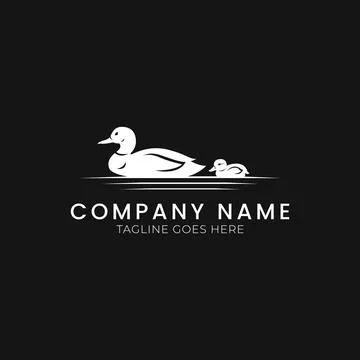 Duck  Illustration Concept, Monogram Logo Template Stock Illustration