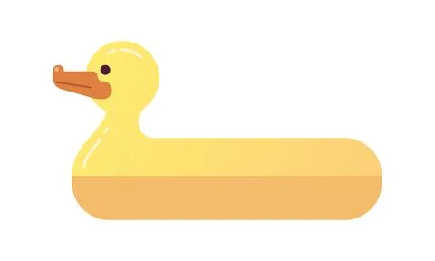 Duck inflatable ring for swimming pool semi flat color vector object Stock Illustration