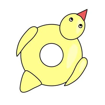 Duck inflatable ring for swimming pool or beach, vector Stock Illustration