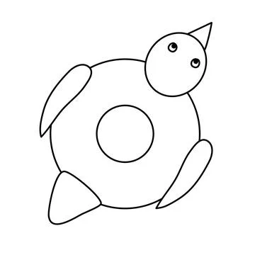Duck inflatable ring for swimming pool or beach, doodle style flat vector Ilustración de archivo
