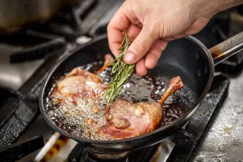 Duck leg roasted Stock Photos